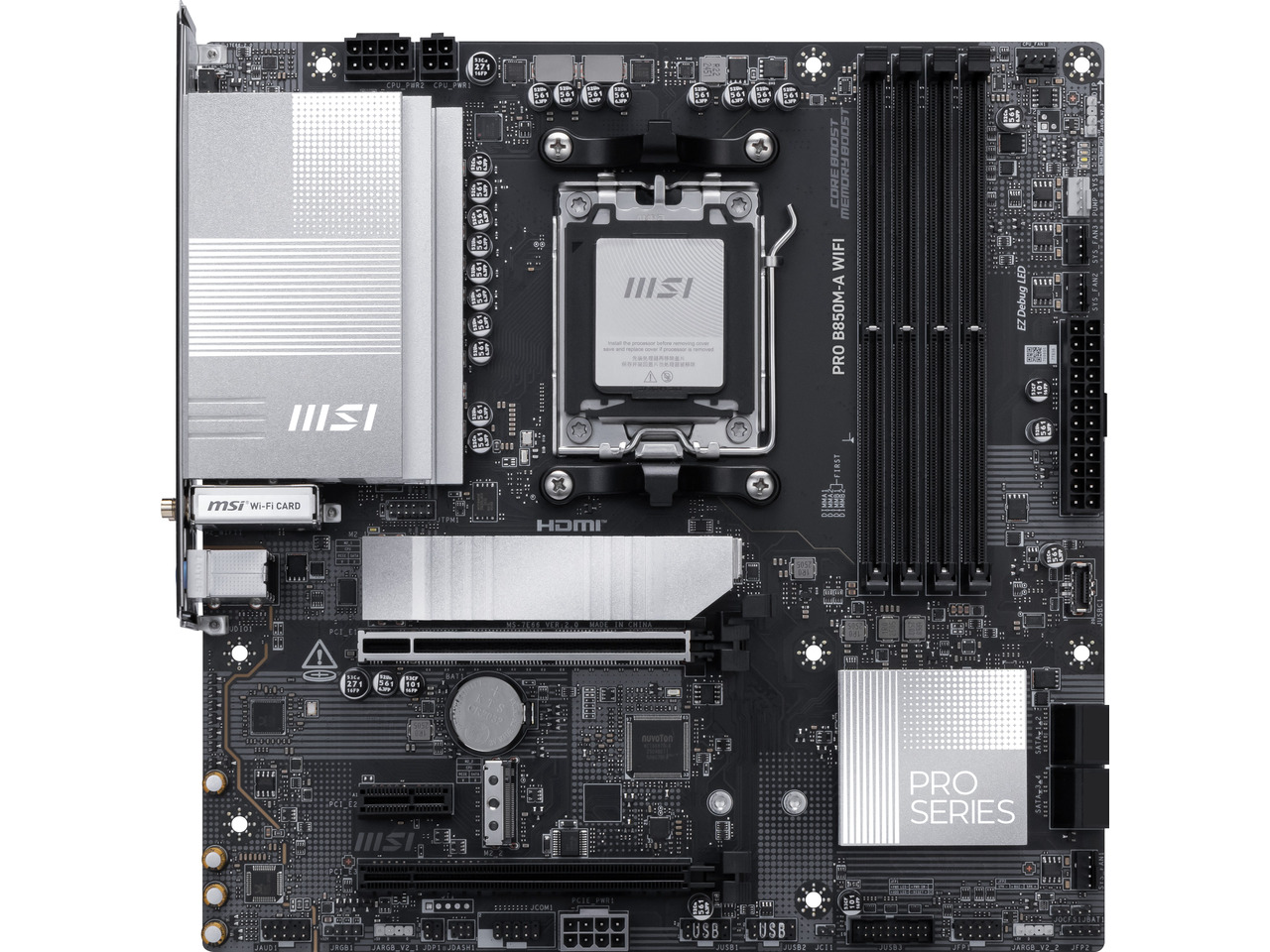 MSI PRO B850M-A WIFI AM5, Wi-F – Am5 Micro Atx Pcie 5.0 Motherboard recenzja i cena